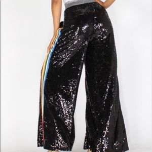 Black Sequined Palazzo Pants
